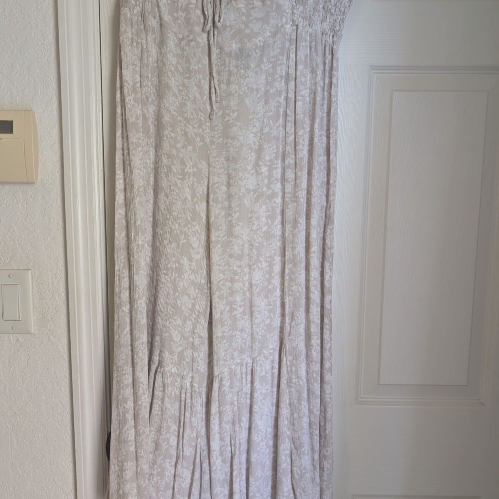 Floral Palazzo Pants in Cream